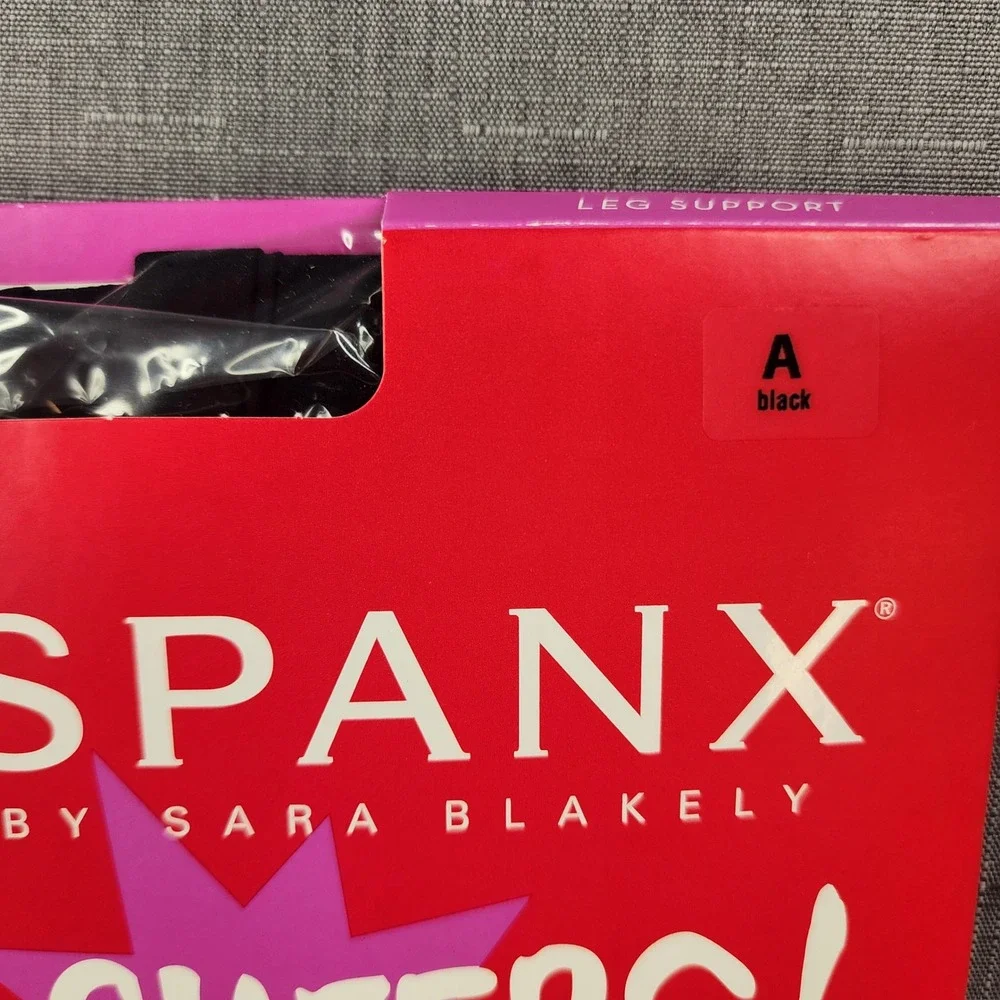 Spanx Sheers Leg Support Shaping Pantyhose Black Size A NEW Compression